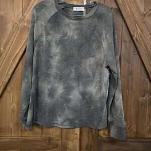 Kaileigh Top T Shirt Womens Medium Grey Tie Dye Longsleeve